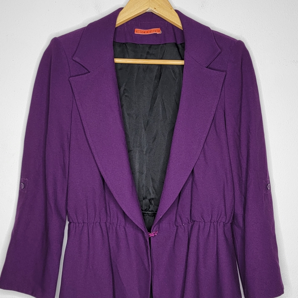 Alice + Olivia Small Solid Purple Collared Women'… - image 3